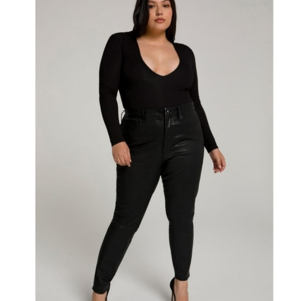 GOOD AMERICAN Good Legs Coated Jeans Plus Size 22